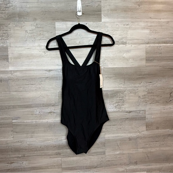 Quince Other - Quince Italian Cross-Back One-Piece Swimsuit - Black - Size L - NWT
